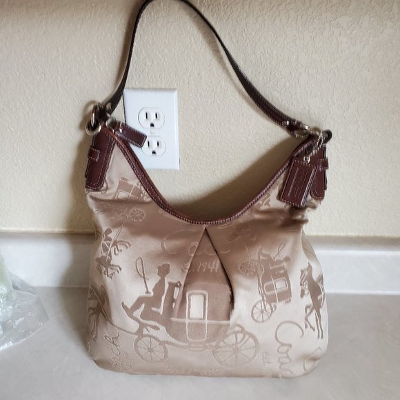 Vintage Rare Coach Horse & Carriage Sateen Shoulder Bag Purse - Picture 2 of 14